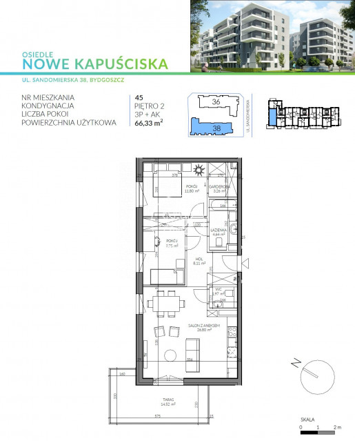 Mieszkanie Sprzedaż Bydgoszcz Kapuściska Sandomierska 3